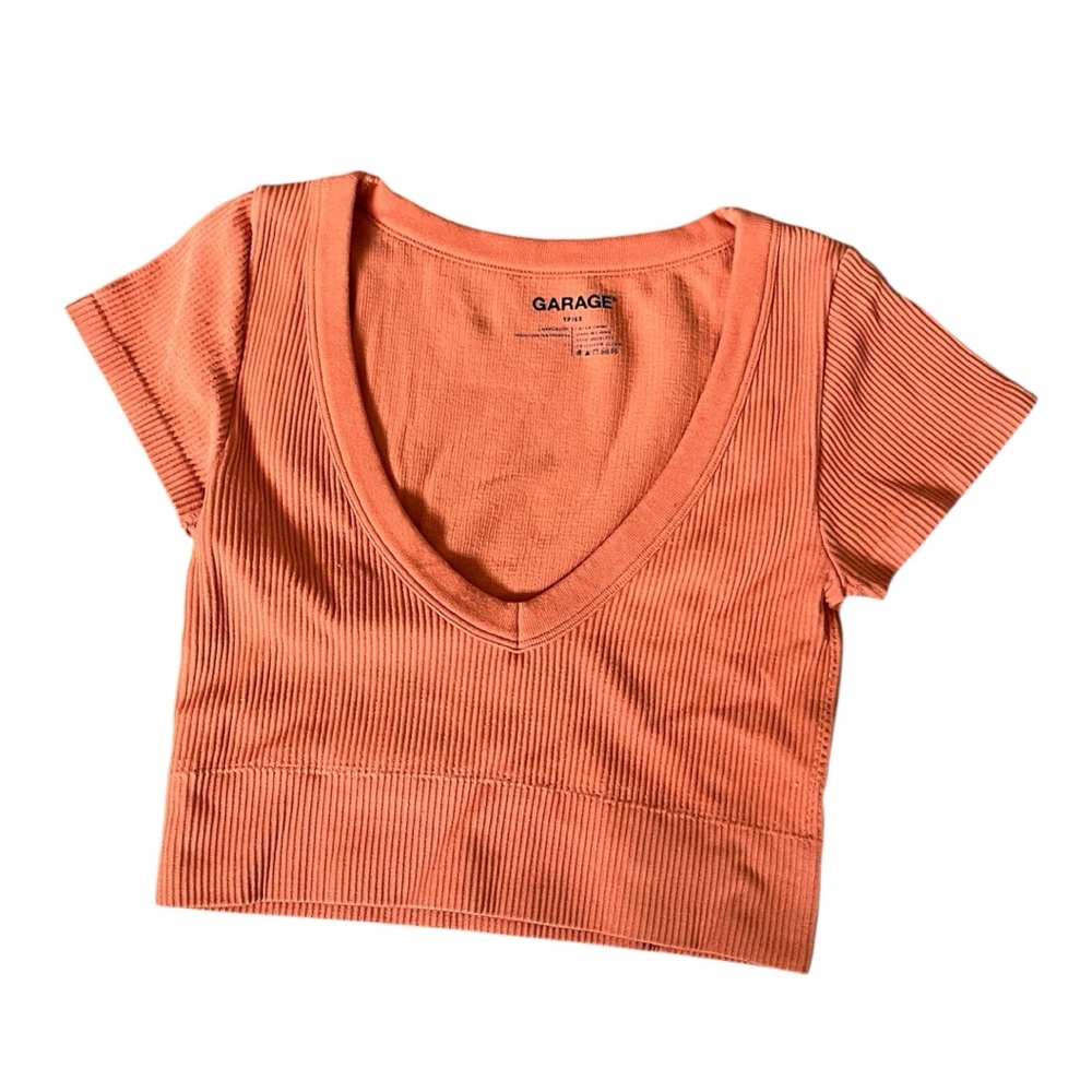 GARAGE womens orange crop top XS